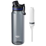 Membrane Solutions C3 Filtered Water Bottle, 36oz BPA-Free Bottle with Replaceable ACF Filter Cartridge, Portable Water Filter, Travel, Hiking & Camping for Clean Drinking Water Anywhere(Grey)
