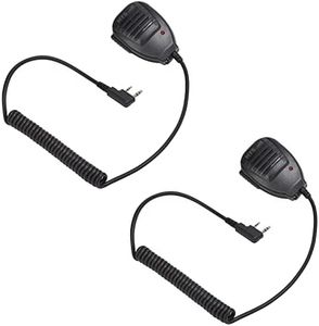 HYS Walkie-Talkie Handheld Speaker Mic, Shoulder Microphone PTT for BaoFeng UV-5R 5RA 5RB 5RC 5RD 5RE 5REPLUS 3R+ Kenwood Retevis Two Way Radio Accessories (2 Pack)