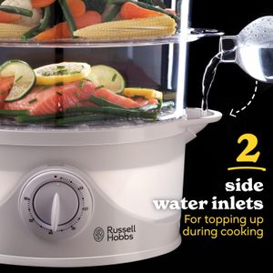 Russell Hobbs 3-Tier Food Steamer 9L – Stainless Steel Vegetable Cooker