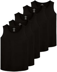 Real Essentials 5 Pack: Men's Dry-Fit Muscle Tank Top Sleeveless Shirts Workout Tees Athletic Gym (Big & Tall Available)- Set 1, 5X