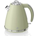 Swan SK19020GN Retro Jug Kettle, Fast Boil, Easy Pour, 360 Degree Base, 1.5L, 3KW, Green