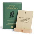 52 Stoic Reminders Quote Cards with Display Stand for Personal Growth, Perfect Gifts for Men and Women, Unique Home Decor or Office Desk Accessory, Inspirational Quotes - Intelligent Change