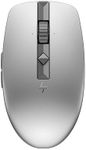 HP 710 Wireless Mouse, Rechargeable, Wireless, Silent, Bluetooth Mouse, Supports 3 Windows, Mac, ChromeOS, USB-C Rechargeable, Switchable High Speed Scroll Wheel (Silver)