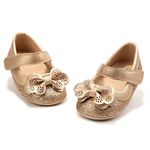 Meckior Infant Baby Girls Soft Sole Bowknot Princess Wedding Dress Mary Jane Flats Prewalker Newborn Light Baby Sneaker Shoes