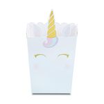 Kate Aspen 28423NA Unicorn Popcorn (Set of 12) Favor Box White, Pink, Purple, Blue, Gold