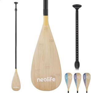 SUP Paddleboard Paddle with Carbon Fiber Shaft and Enhanced PP Blade, Adjustable Stand Up Paddle Board Paddle, 66-82" (170-210 cm), Bamboo Pattern