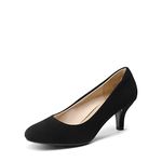 DREAM PAIRS Women's Luvly Black Nubuck Bridal Wedding Low Heel Pump Shoes - 8.5 M US