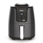 Ninja Air Fryer, 1550-Watt Programmable Base, Reheating & Dehydrating with 4-Quart Ceramic Coated Basket (AF101), Black/Gray