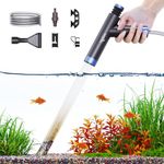 Aquarium Siphon Pump Gravel Cleaner, Fish Tank Vacuum Gravel Cleaner Kit, Manual Fish Tank Cleaner Water Changer with Air Push Button, Aquarium sand cleaner Set with Hose for Suck Manure Wash Sand