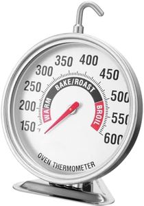 Oven Thermometer 150℉-600℉ Large 3 Inch Dial Stainless Steel Oven Grill Thermometer for Gas & Electric Oven,Grill Cooking,Stand or Hang,Accurate Oven Temperature Reading for Meat,Grilling,Cake