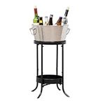 BREKX Stainless Steel Insulated Beverage Tub With Stand for Parties, Ice Bucket with Stand - Non-Sweat Wine Bucket for Parties