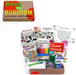 Get Well Gifts for Women Beat the Boredom Box Non Food Gift Basket Get Well Message Plush Non-Slip Socks Lip Balm Travel Tissue Cream Crossword Book Adult Coloring Books Cards Markers, 39 Piece Set