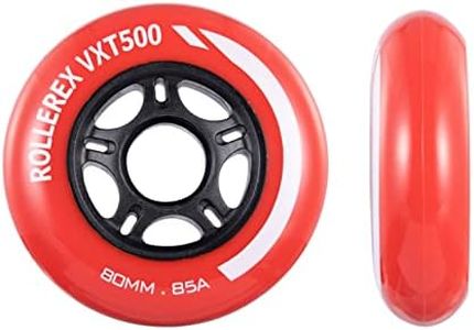 Rollerex VXT500 RipStik Wheels (Multiple Color Options Available) (2-Pack) (Rocket Red) (80mm) - Use on RipStiks, Inline Skates, Roller Blades