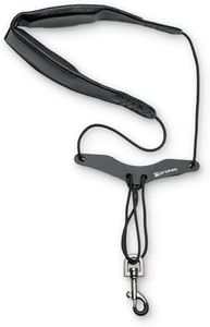 Protec Neck Strap for Saxophone 22" Less Stress Leatherette with Adjustable Comfort Bar and Metal Swivel Snap, Black, Model VC310M