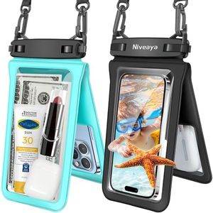 Double Space Floating Waterproof Phone Pouch - 2 Pack, Waterproof Phone Lanyard Case with iPhone 14/13/12/11 Pro Max/Pro/8 Plus, Galaxy S22/S21/S20/S10/Note 20/10/9 up to 7", Dry Bag for Vacation.