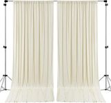 AK TRADING CO. 10 feet x 8 feet Polyester Backdrop Drapes Curtains Panels with Rod Pockets - Wedding Ceremony Party Home Window Decorations - Ivory (DRAPE-5X8-IVORY)