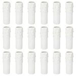 18Pcs Candle Drip Sleeves, Jubaopen White Plastic Candle Drips Candle Bulb Covers for Light Fittings Chandelier Wall Light Pendant Light Fittings Replacement Christmas Decoration (100mmx25mm)