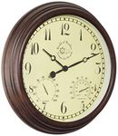 Esschert Design TF008 Gartenuhr, Plastik, Wanduhr, 38.3 x 6.1 x 38.3 cm, White