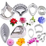 23Pcs Stainless Steel Gum Paste Flower Cutter Set Sugar Cookie Cutter Mold Fondant Flower Making Tool for Wedding,Birthday Cake Decorating