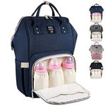 MUIFA Diaper Bag Multi-Function Waterproof Travel Backpack Nappy Bag for Baby Care with Insulated Pockets, Large Capacity, Durable (Navy Blue)