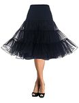 DaisyFormals® Women's 50s Vintage Rockabilly Petticoat Skirt Tutu Net Underskirt- Black,SM