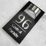 House Numbers Plaques With Solar Light House Numbers Door Signs Personalised Door Number For Wall Name Outside (Black and Mirror Silver)