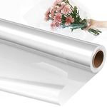 Cellophane Wrap Roll 40cm Wide by 30m Long, Food Safe Clear Plastic Wrapping Paper for Gift Baskets, Flowers, Arts & Crafts, Snacks and Treats (Clear)