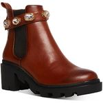 Steve Madden Women's Amulet Ankle Boot, Cognac Leather, 7.5