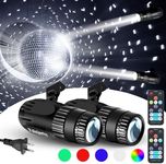 Pinspot Light with Remote 2 Pack 15W Pinspot Light Plug in for Disco Ball for Party Stage (65'' Extra Long Power Cord)