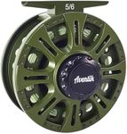 Aventik HVCE Graphite Fly Reel Center Drag System Classic III Graphite Large Arbor Sizes 3/4, 5/6, 7/8 Fly Fishing Reels with Line (with Line)