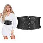 SUOSDEY Corset Belt for Women, Wide Waistband Belt for Dress Cosplay Tie Waspie Belt Black