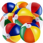 Beach Balls in Bulk - (Pack of 12) 16 Inch Inflatable Rainbow Beach Ball Toys for Kids, Dozen Beach Balls for Games, Pool Toys, Decorations, Party Favors by Bedwina