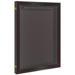 HOMCOM Jersey Display Frame Case, Acrylic Sports Shirt Shadow Box for Basketball Football Baseball (Brown, 26" W x 35" H)