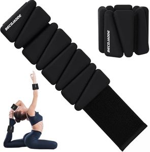 BECOJADDE Ankle Weights Set of 2 (3 lb Each) Adjustable Wrist Weights for Women Men Wearable Arm Leg Weight for Pilates, Running, Walking, Workout, Yoga, Black