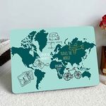 Walllane World Map HD Printed Laptop Skin - Travel Theme Bubble-Free Vinyl Laptop Sticker for HP Dell Lenovo LG Acer Asus Apple laptops Upto 16 inches laptops - Premium Vinyl Sticker Decal