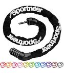 Sportneer Bicycle Chain Lock SP-Bikelock Alloy Steel 5-Digit Resettable Combination Anti-Theft Bike Metallic Locks 3.2 FT Bike Chain Cable Locks Bicycle Lock