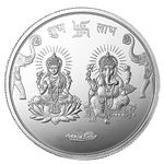 PRD CARATCAFE 5 Gram 999 Pure Silver Round Laxmi Ganesh Coin For Gift Bis Hallmark Certified