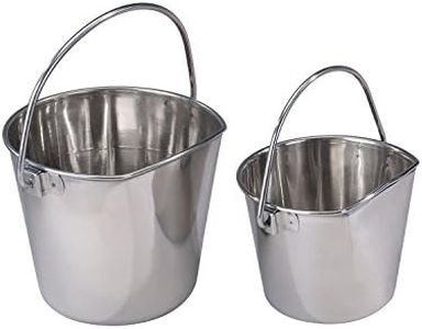 Pro Select Stainless Steel Pet Pail, 1-Quart Size – Heavy Duty Flat Sided Pail Great for Providing Water in Pet Kennels