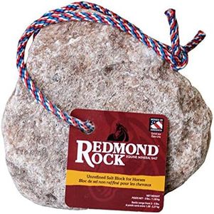 REDMOND - Rock on a Rope Unrefined Salt Rock for Horses; 3 to 5 lbs- …