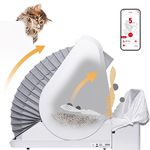 Popur X5 Automatic Cat Litter Box Self Cleaning - Auto Plastic Bin, Smart APP Control & Odor Eliminator - No Smell Open Top Litter Tray Safe for Pet, Electric Kitty Robot Litter Pan Free from Scooping