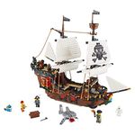 LEGO Creator 3 in 1 Pirate Ship Building Set, Kids can Rebuild The Pirate Ship into an Inn or Skull Island, Features 4 Minifigures and Shark Toy, Makes a Great Gift for Kids Ages 9+ Years Old, 31109