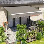 Greenbay 4 x 3m Manual Awning Garden Patio Canopy Sun Shade Shelter Retractable Grey