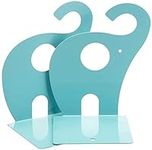 Children's Bookends Elephant Creative Children Iron Books Writing Paper Simple Tables Children Animal Bookend 1 Pair 19 x 12 cm (Light Blue)