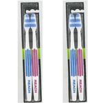 REACH Essential Care Interdental Medium Toothbrush, Duo Pack x 2, Full Head Hard Bristle Manual Toothbrushes, Variety Colors Multipack, Daily Oral Enamel Dental Care