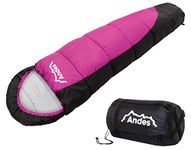 Andes Pichu 300 2-3 Season Childrens/Kids Camping Sleeping Bag Pink/Black