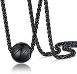 Volleyball Charm Black Necklace for