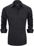 J.VER Men's Black Dress Shirts Long