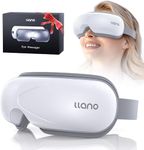 llano Eye Massager with Heat, Heated Eye Mask with Music,Foldable Eye Care Face Eye Massager for Relax Eye Strain Dark Circle Dry Eye, Birthday Holidays Gifts for Women/Men(White)