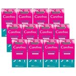 Carefree Pantyliners Cotton Feel Normal Size 20s - Perfume Free Breathable Cotton Panty Liners - Perfect on The Go - Pack of 12 x 20 Unscented Pantyliners