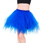 Homipooty Tutu Skirts for Women Plus Size Royal Blue Ballet Tutu Adult Tulle Skirt Short Petticoat Halloween Costumes 50s 80s Fancy Dress